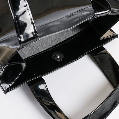 Disegno di stampa di moda su misura Gloss Mirror Tote Handle Sacchetto per la spesa con logo Sacchetto in PVC impermeabile