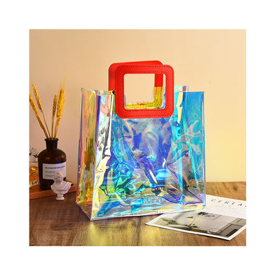 Viaggio e uscita Laser Holographic Iridescent Pvc Shoulder Beach Tote Bag per logo personalizzato