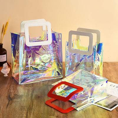 Viaggio e uscita Laser Holographic Iridescent Pvc Shoulder Beach Tote Bag per logo personalizzato