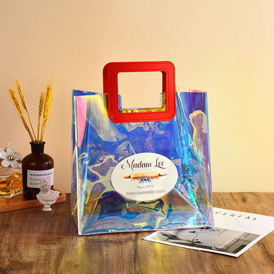 Viaggio e uscita Laser Holographic Iridescent Pvc Shoulder Beach Tote Bag per logo personalizzato