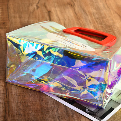 Viaggio e uscita Laser Holographic Iridescent Pvc Shoulder Beach Tote Bag per logo personalizzato
