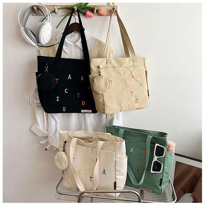 2023 Canvas Tote Shoulder Bag per donna gentile in medio 30-50cm colore personalizzato