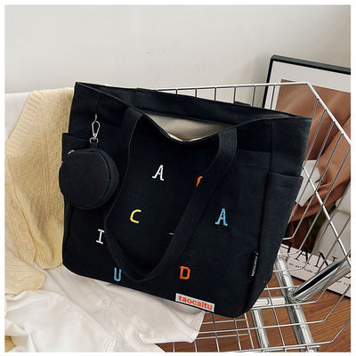 2023 Canvas Tote Shoulder Bag per donna gentile in medio 30-50cm colore personalizzato
