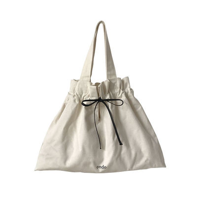 Materiale di rivestimento in poliestere Logo personalizzato Linno stampato di cotone tela di tiraggio String Tote Bag