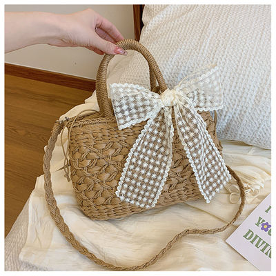 2024 Borse da spalla Borsa Tote Messico Francese Cesto di paglia Paglia da spiaggia Donna a strisce