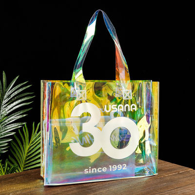 Borsa da spiaggia olografica a logo personalizzato con maniglia più forte e altro tipo di modello