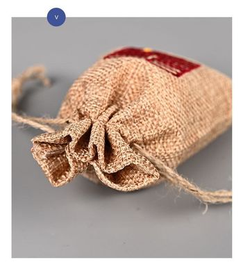 Modello di cartone animato Diy personalizzato Protezione ambientale Canapa Moda Linen Drawstring Bag
