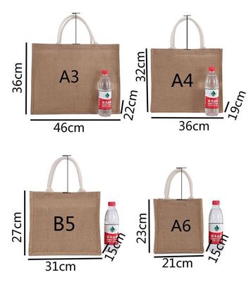 Moda borsa da mano in lino da donna maniglia da viaggio riutilizzabile Tote borsa di giuta per acquisti regalo