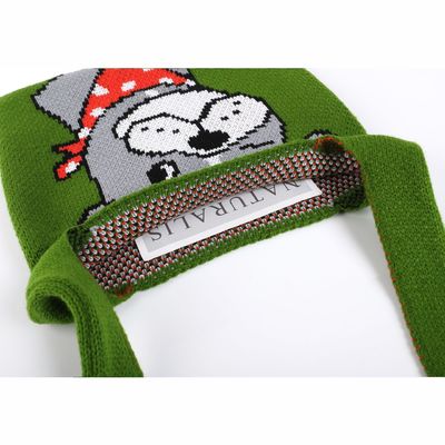 Borsa a maglia fatta a mano di colore luminoso Testa di tessuto in neoprene in PU per dimensioni medie