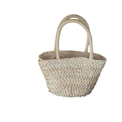 Stile maneggevole Moda donna grande capacità Borsa da mano di paglia da spiaggia Tessuto a maglia Crochet Tote poliestere
