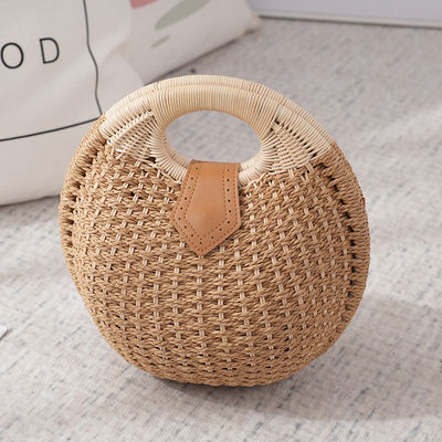 Donne Summer Natural Raffia Straw Bag Shell Shape Rattan Straw Tote per le vacanze in spiaggia