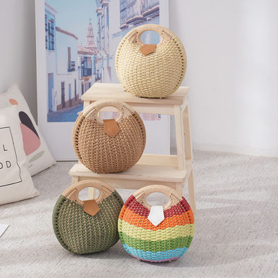 Donne Summer Natural Raffia Straw Bag Shell Shape Rattan Straw Tote per le vacanze in spiaggia