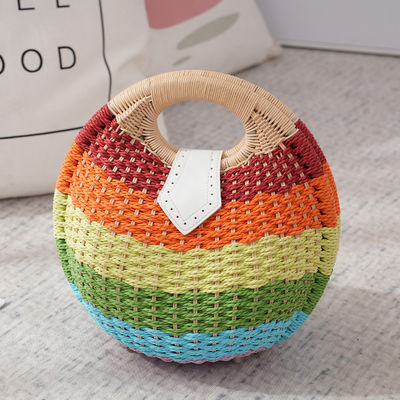 Donne Summer Natural Raffia Straw Bag Shell Shape Rattan Straw Tote per le vacanze in spiaggia