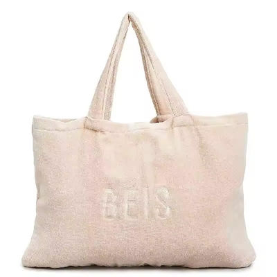 Donna Borsa da asciugamano Borsa da spiaggia ricamata su misura Large Pink Terry Cloth Carry