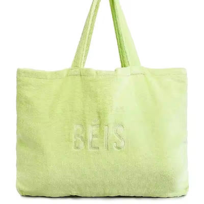 Donna Borsa da asciugamano Borsa da spiaggia ricamata su misura Large Pink Terry Cloth Carry