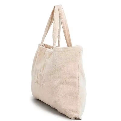 Donna Borsa da asciugamano Borsa da spiaggia ricamata su misura Large Pink Terry Cloth Carry
