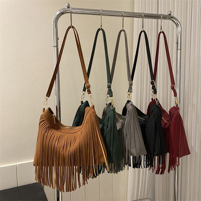 Borsa Tote personalizzata con maniglie per sciarpe Nuovo stile alla moda e frange colorate