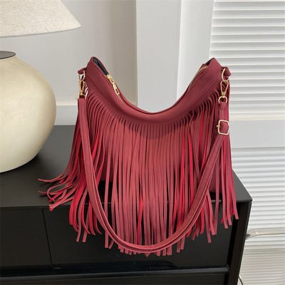 Borsa Tote personalizzata con maniglie per sciarpe Nuovo stile alla moda e frange colorate