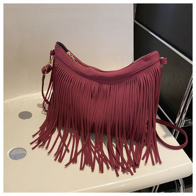 Borsa Tote personalizzata con maniglie per sciarpe Nuovo stile alla moda e frange colorate