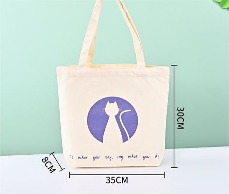 Nuova borsa di cotone riciclata di moda con logo stampato su misura