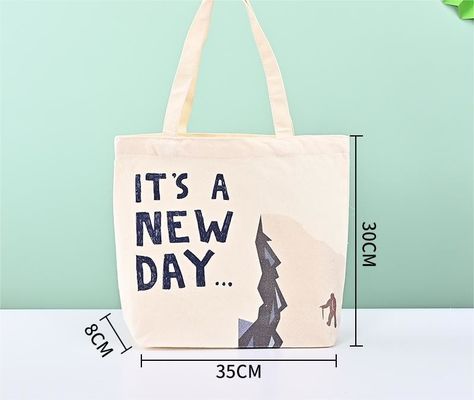 Nuova borsa di cotone riciclata di moda con logo stampato su misura