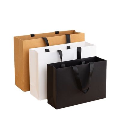 Borse di carta stampate su misura Borsa regalo di carta kraft bianca di lusso per borsa da shopping