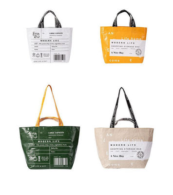 Stile manipolato Personalized Tote Shopping Bag con colore personalizzato e logo multicolore