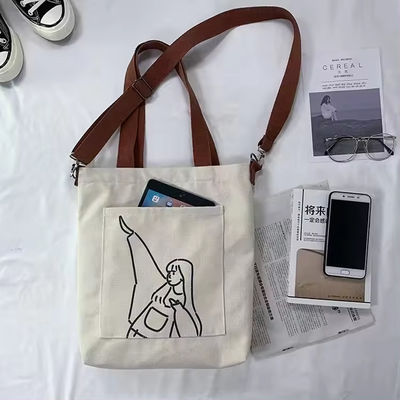 Stile Soft-loop Custom Stampato Eco-Friendly Riciclato Large Canvas Grocery Shopping Strap Tote Bag