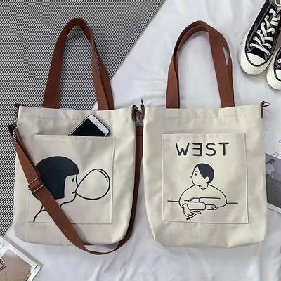 Stile Soft-loop Custom Stampato Eco-Friendly Riciclato Large Canvas Grocery Shopping Strap Tote Bag