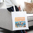 Logo personalizzato Stampato in cotone naturale semibianco tela di disegno a corda sacchetto per lo shopping
