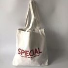 Logo personalizzato Stampato in cotone naturale semibianco tela di disegno a corda sacchetto per lo shopping