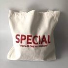 Logo personalizzato Stampato in cotone naturale semibianco tela di disegno a corda sacchetto per lo shopping