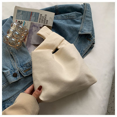 Borsa a mano a tela con chiusura a scatto semplice Borsa da polso quadrata