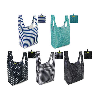 Medium Size Ripstop Riutilizzabile Pieghevole Pieghevole Tote Sacchetto di shopping Disegno personalizzabile