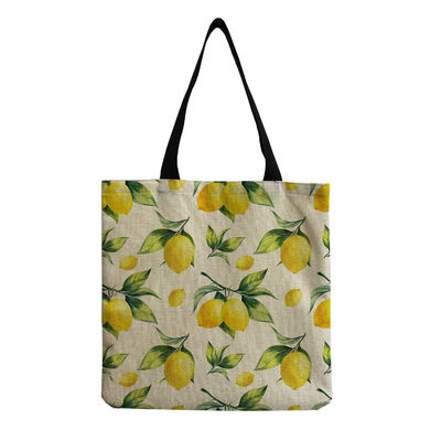 Canvas personalizzabile Moda Stampa di frutta Spalla Tote Reutilizzabile Stoffa Borsa da shopping OEM