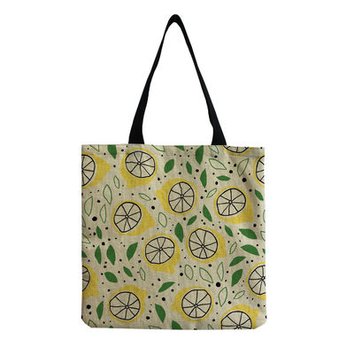 Canvas personalizzabile Moda Stampa di frutta Spalla Tote Reutilizzabile Stoffa Borsa da shopping OEM