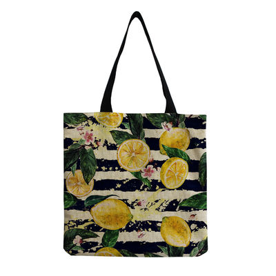 Canvas personalizzabile Moda Stampa di frutta Spalla Tote Reutilizzabile Stoffa Borsa da shopping OEM
