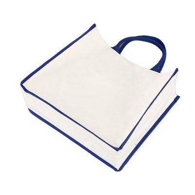 Borsa di carta su misura Blank Bottom Quadrato cotone tela Borsa da shopping per la pubblicità