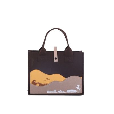 Stampa logo personalizzato Borsa da mano in cotone per studenti di moda di medie dimensioni e OEM / ODM