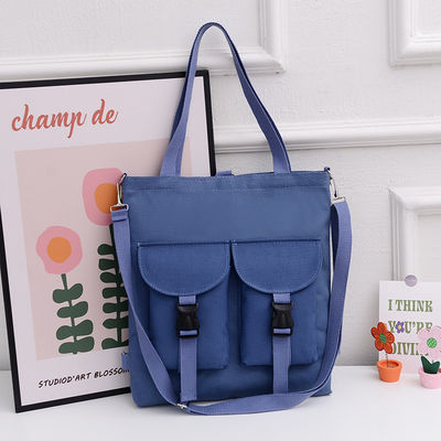 Borsa da spalla di cartone animato di grande capacità borsa da moda donna su tela personalizzata per studenti
