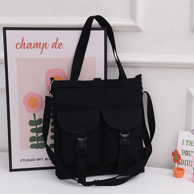 Borsa da spalla di cartone animato di grande capacità borsa da moda donna su tela personalizzata per studenti