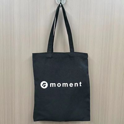 Logo stampato su misura Sacchetti di cotone di tela femminile con stile a loop morbido e dimensioni medie