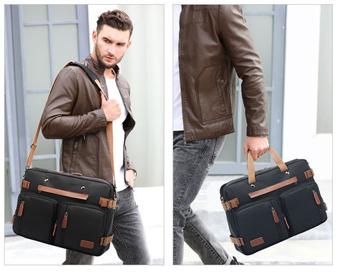 Borsa da spalla da uomo a misura con compartimento interno impermeabile e organizzazione