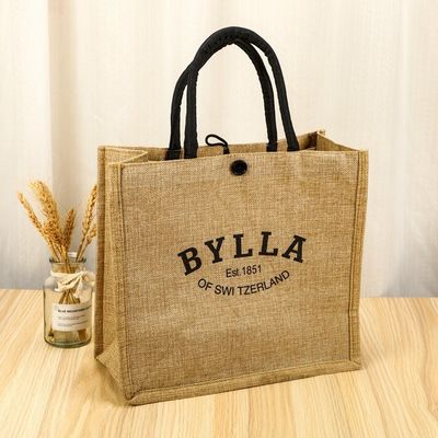 Borsa di giuta a base di burlap per lo shopping colore personalizzato e OEM/ODM accettabile