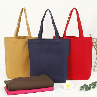 Acquisti Dimensioni personalizzabili Colore solido Borsa di cotone tela Tote con logo personalizzato