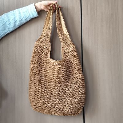 Sacchetto da picnic in stile coreano da donna con sacchetto di paglia con logo personalizzato