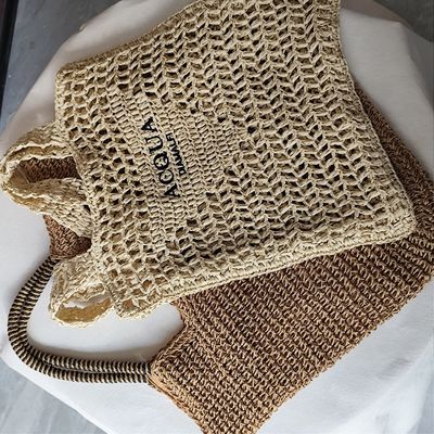 Sacchetto da picnic in stile coreano da donna con sacchetto di paglia con logo personalizzato