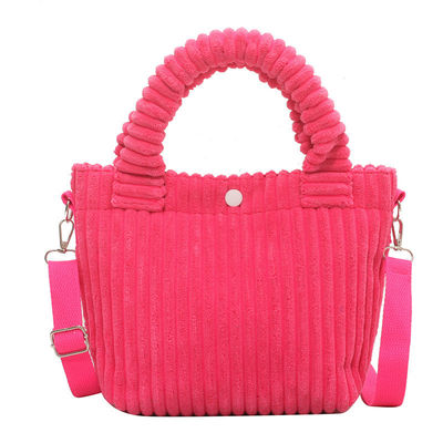 Borsa a mano in corduroy Logo personalizzato Stampa Crossbody Donna Borsa da shopping Mini Tote Bag Stile