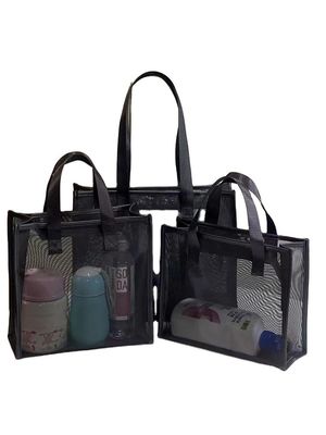 Borsa cosmetica a maglia di nylon personalizzabile per il deposito e il viaggio di trucco multifunzionale
