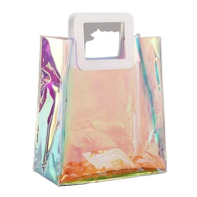 Stylish Reusable PVC Laser Transparent Holographic Tote Bag per gli appassionati di beach bag